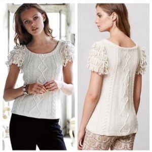 HWR anthropology monogram cable knit sweater loops